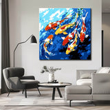 Painting by Numbers Art Animal Kois Swimming in The Water