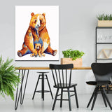 Painting by numbers art animal mama bear with baby bear