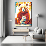 Painting by Numbers Art Animal Mama Bear with Baby Bear