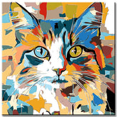 Painting by Numbers Colorful Cat Portrait