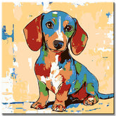 Painting by Numbers Colorful Dachshund Portrait