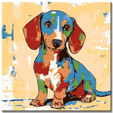 Painting by Numbers Colorful Dachshund Portrait