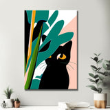 Painting by Numbers Black Cat Behind Plants