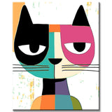 Paint by Numbers Colorful Cat Face Art Picture