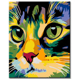 Painting by Numbers Colored Cat Face As A Portrait