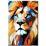 Painting by Numbers Lion in Bright Colors