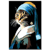 Paint by Numbers Vermeer Art Cat with Pearl Earring