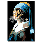 Paint by Numbers Vermeer Art Cat with Pearl Earring