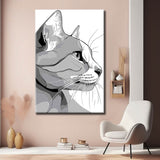 Painting by Numbers Gray Cat Art Comic Style