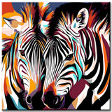 Painting by Numbers Colorful Zebra Families
