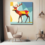 Paint by Numbers Polygon Red Deer Art