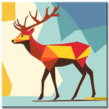Paint by Numbers Polygon Red Deer Art
