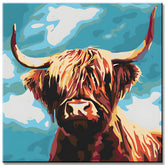 Painting by Numbers Highland Cattle Portrait