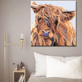 Painting by Numbers Highland Cow in The Wind