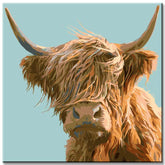 Painting by Numbers Highland Cow in The Wind