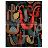 Painting by Numbers Abstract Art of Birds 2-Panel