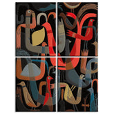 Painting by Numbers Abstract Art of Birds 4 Panel