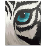 Painting by Numbers White Tiger with A Black Eye