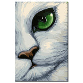 Painting by Numbers White Cat with Green Eyes