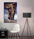 Painting by numbers animal art elephant in movement 2-piece shipping from DE