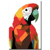 Paint by Numbers Polygon Art Parrot Red