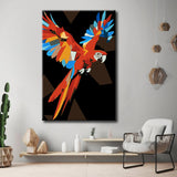 Painting by Numbers Flying Red Parrot Polygon