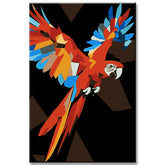 Painting by Numbers Flying Red Parrot Polygon