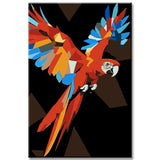 Painting by Numbers Flying Red Parrot Polygon