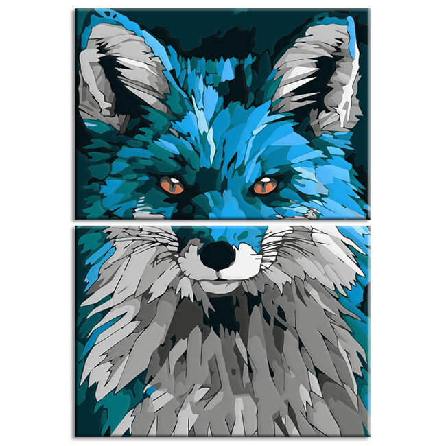 Painting by Numbers Blue Wolf Animal Art 2-Piece Shipping from DE