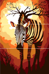 Painting by Numbers Graphic Animal Art Zebra 3-Panel