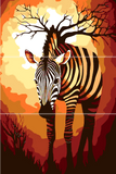 Painting by Numbers Graphic Animal Art Zebra 3-Panel