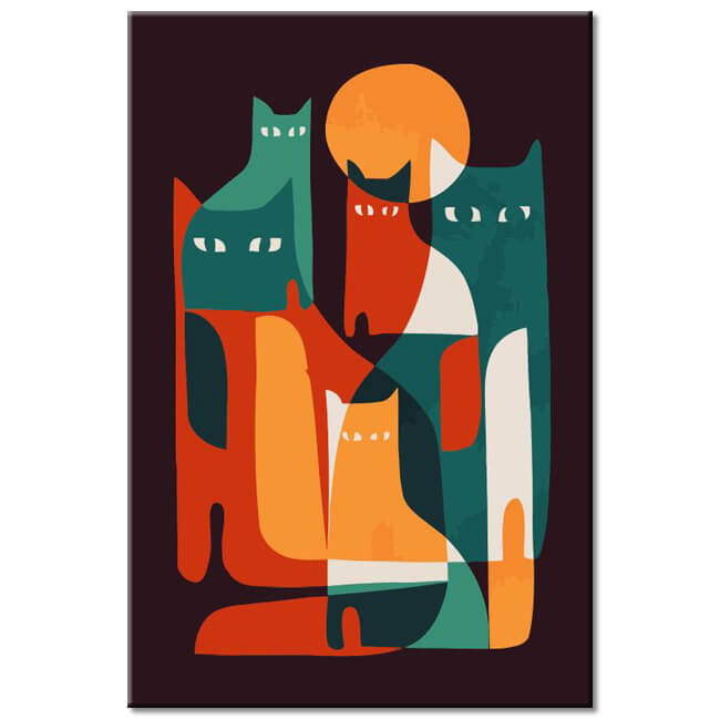 Painting by Numbers Abstract Art Cat Family Shipping from DE