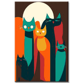 Painting by Numbers Abstract Art Cat Family