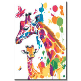 Painting by Numbers Watercolor Giraffe Mother and Child