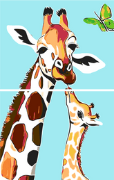 Painting by Numbers Giraffe with Curved Neck 2-Panel