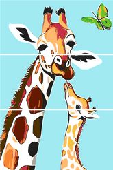 Painting by Numbers Giraffe with Curved Neck 3-Panel