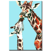 Painting by numbers watercolor giraffe mother and child shipping from DE
