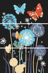Painting by Numbers Butterflies with Dandelions 3-Panel