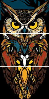 Painting by Numbers Owls Totem 3-Panel