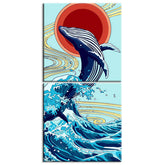 Painting by numbers whale sprinting from the sea 2-part shipping from DE
