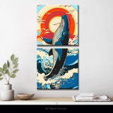Painting by Numbers Whale Sprinting From The Sea 2-Panel