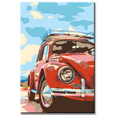 Paint by Numbers Red Beetle in Summer