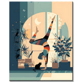 Painting by Numbers Headstand Yoga Art