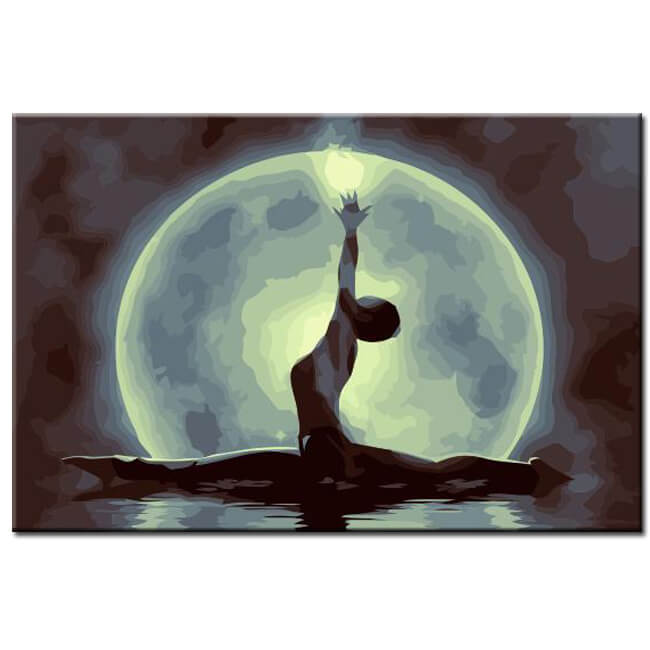 Painting by numbers Yoga in the moonlight shipping from DE