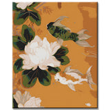 Paint by Numbers Fish and Water Lilies in the Golden Pond