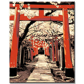 Painting by Numbers Cherry Blossoms and Torii I