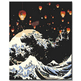 Paint by Numbers The Great Wave and Sky Lanterns