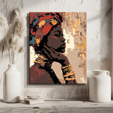 Painting by numbers portrait of a woman