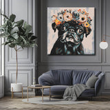 Paint by Numbers Pug with Flower Crown