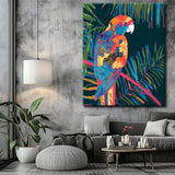 Painting by numbers Colorful parrot